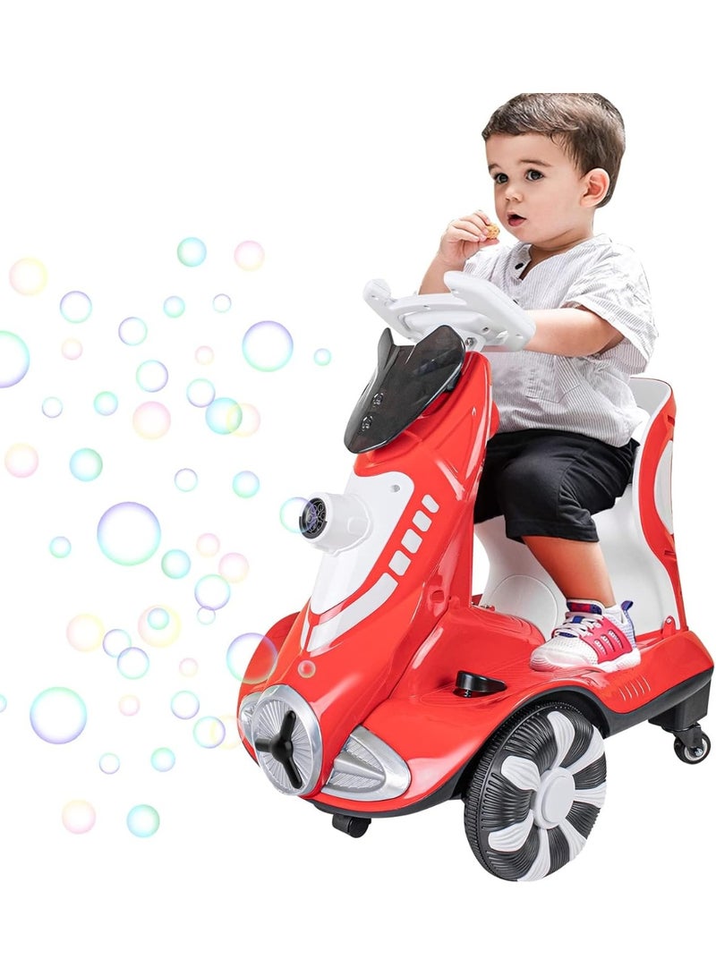 ZAMZIN 6V 4A Dual-Drive Kids Electric Ride-On Car with Automatic Bubble Function, Music & LED Lights, Push and Ride Mode, Battery Operated Children’s Car for Ages 3–5 (Max Load 50 lbs) - Image 4